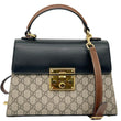 GUCCI Signature Padlock Small GG Supreme Monogram Top Handle Shoulder Bag Beige 453188