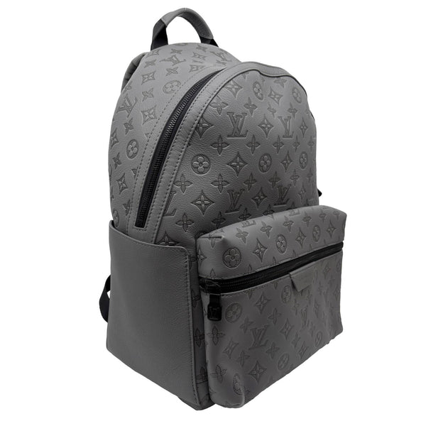 LOUIS VUITTON Discovery PM Calfskin Monogram Shadow Backpack Bag Grey