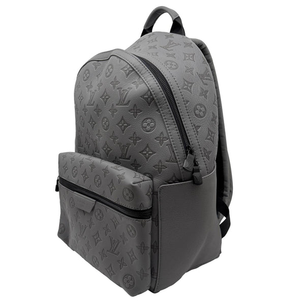 LOUIS VUITTON Discovery PM Calfskin Monogram Shadow Backpack Bag Grey