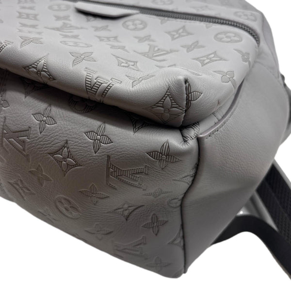 LOUIS VUITTON Discovery PM Calfskin Monogram Shadow Backpack Bag Grey