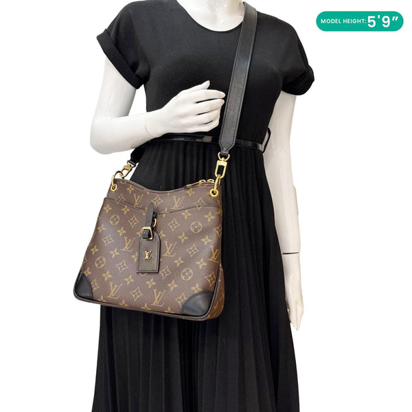 LOUIS VUITTON Odeon NM PM Monogram Canvas Shoulder Bag Brown