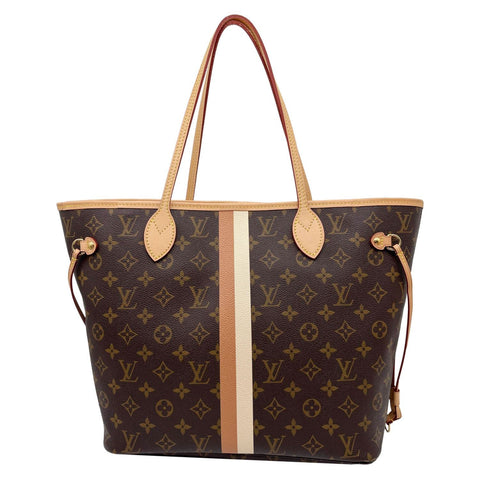 LOUIS VUITTON Neverfull MM NM Monogram Canvas Tote Bag Brown