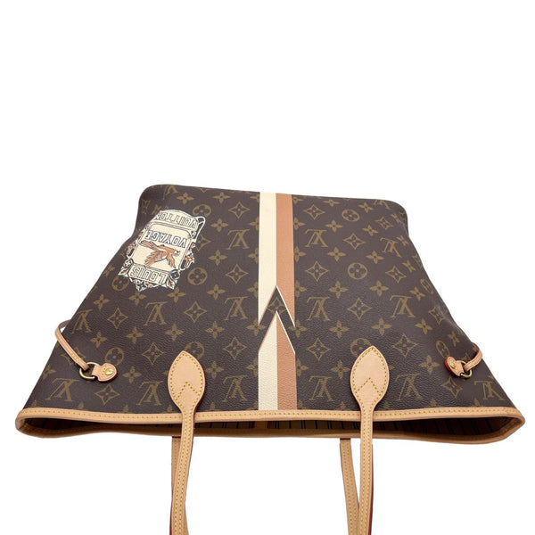 LOUIS VUITTON Neverfull MM NM Monogram Canvas Tote Bag Brown
