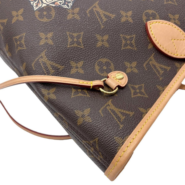 LOUIS VUITTON Neverfull MM NM Monogram Canvas Tote Bag Brown