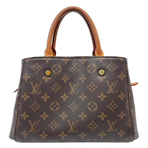 LOUIS VUITTON Montaigne BB Monogram Canvas Satchel Bag Brown