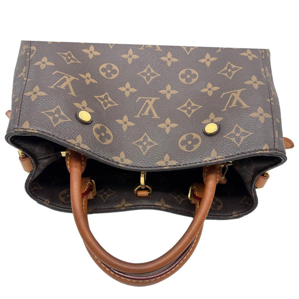 LOUIS VUITTON Montaigne BB Monogram Canvas Satchel Bag Brown