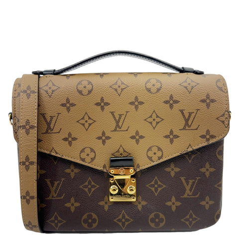 LOUIS VUITTON Metis Pochette Reverse Monogram Canvas Crossbody Bag Brown