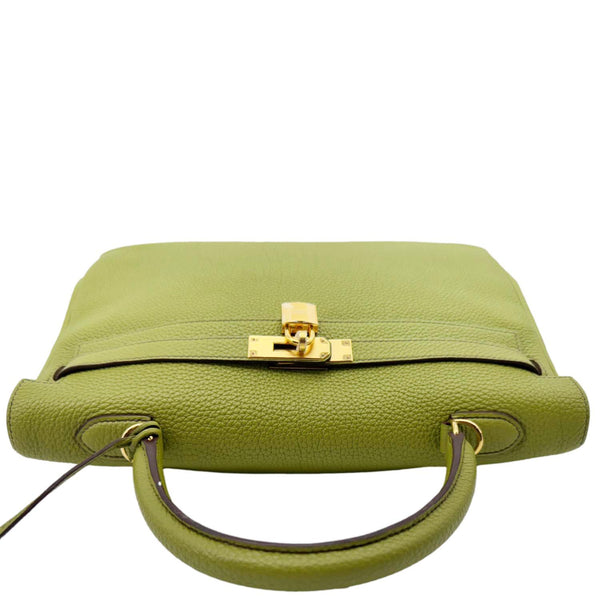 HERMES Kelly 35 Togo Leather Satchel Shoulder Bag Vert Anis