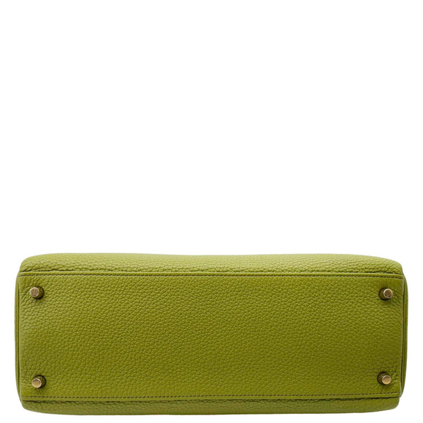 HERMES Kelly 35 Togo Leather Satchel Shoulder Bag Vert Anis