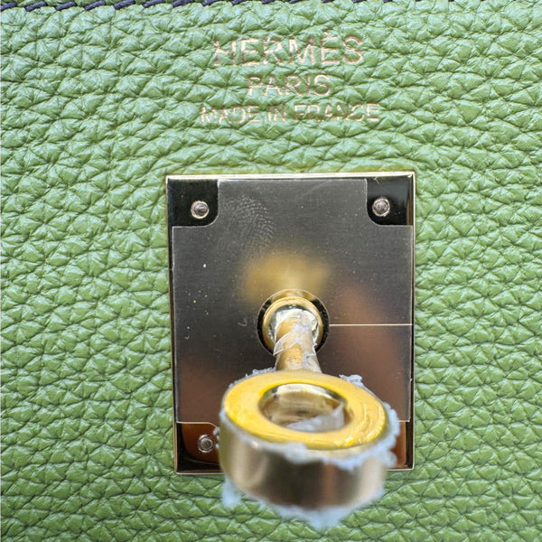 HERMES Kelly 35 Togo Leather Satchel Shoulder Bag Vert Anis