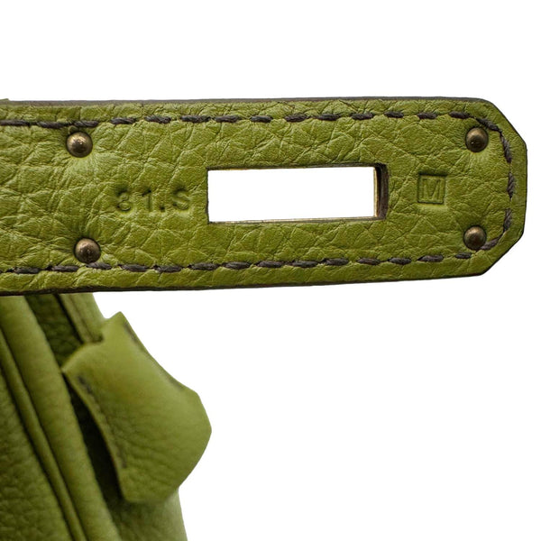 HERMES Kelly 35 Togo Leather Satchel Shoulder Bag Vert Anis