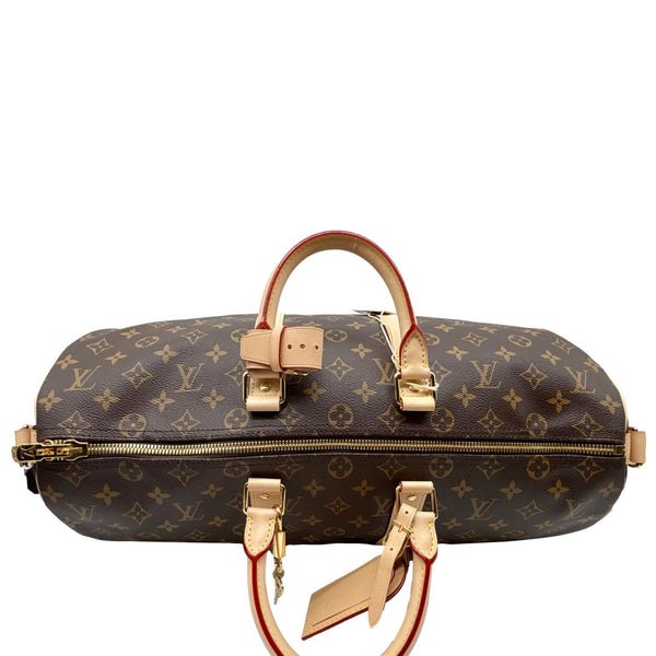 LOUIS VUITTON Keepall 45 Bandouliere Monogram Canvas Travel Bag Brown