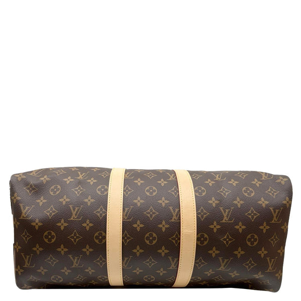 LOUIS VUITTON Keepall 45 Bandouliere Monogram Canvas Travel Bag Brown