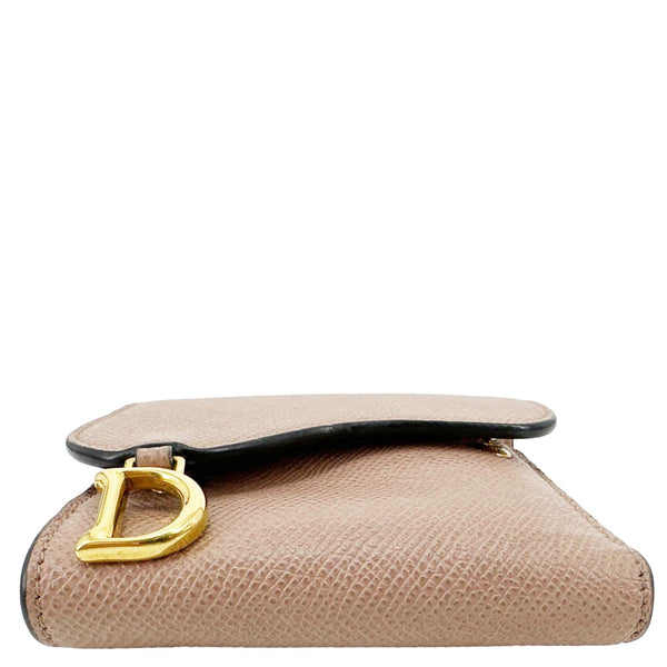 CHRISTIAN DIOR Saddle Lotus Leather Wallet Tan