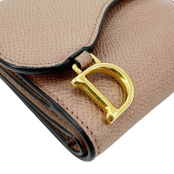 CHRISTIAN DIOR Saddle Lotus Leather Wallet Tan