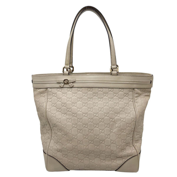 GUCCI Mayfair GG Calf Leather Tote Bag Cream 257062