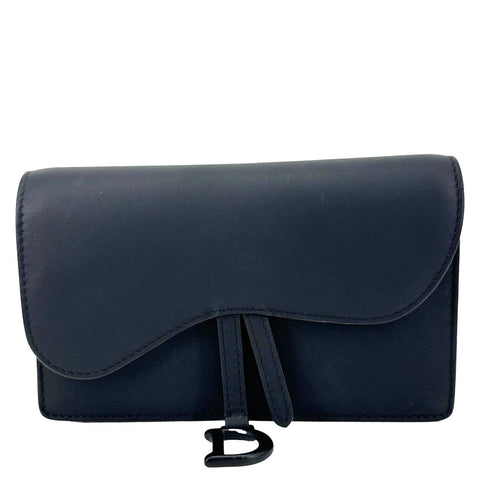 CHRISTIAN DIOR Saddle Ultra Matte Calfskin Leather Belt Pouch Black
