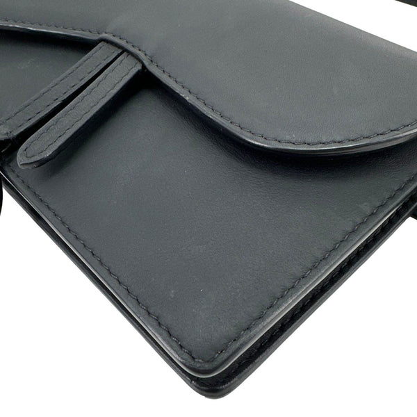 CHRISTIAN DIOR Saddle Ultra Matte Calfskin Leather Belt Pouch Black