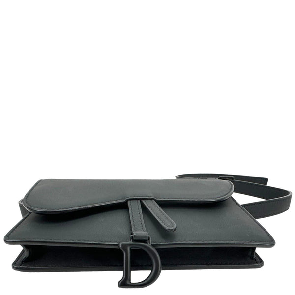 CHRISTIAN DIOR Saddle Ultra Matte Calfskin Leather Belt Pouch Black