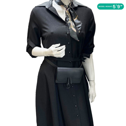 CHRISTIAN DIOR Saddle Ultra Matte Calfskin Leather Belt Pouch Black