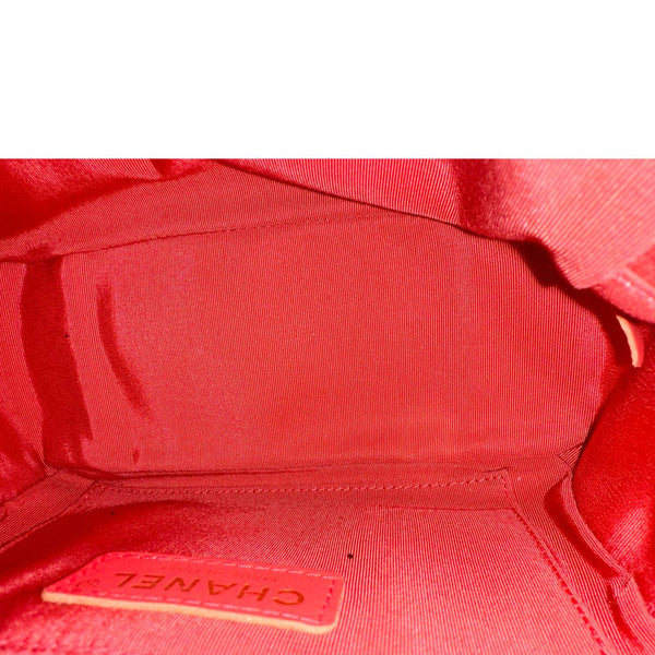 CHANEL Studded Beauty Begins Quilted Lambskin Leather Camera Case Red