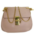 CHLOE Drew Pebbled Leather Shoulder Bag Pink