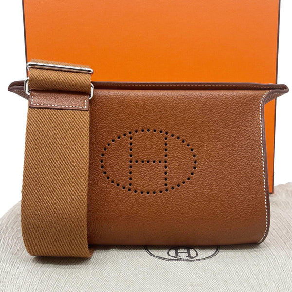 HERMES Videpoches Togo Calfskin Leather Crossbody Bag Gold