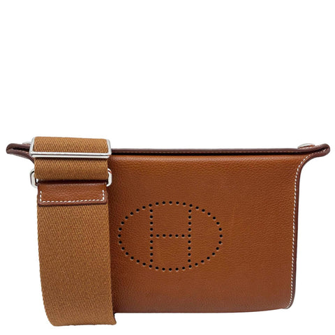 HERMES Videpoches Togo Calfskin Leather Crossbody Bag Gold