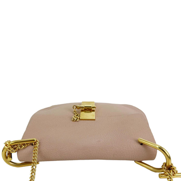 CHLOE Drew Pebbled Leather Shoulder Bag Pink