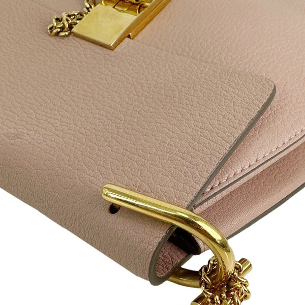 CHLOE Drew Pebbled Leather Shoulder Bag Pink
