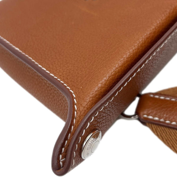HERMES Videpoches Togo Calfskin Leather Crossbody Bag Gold