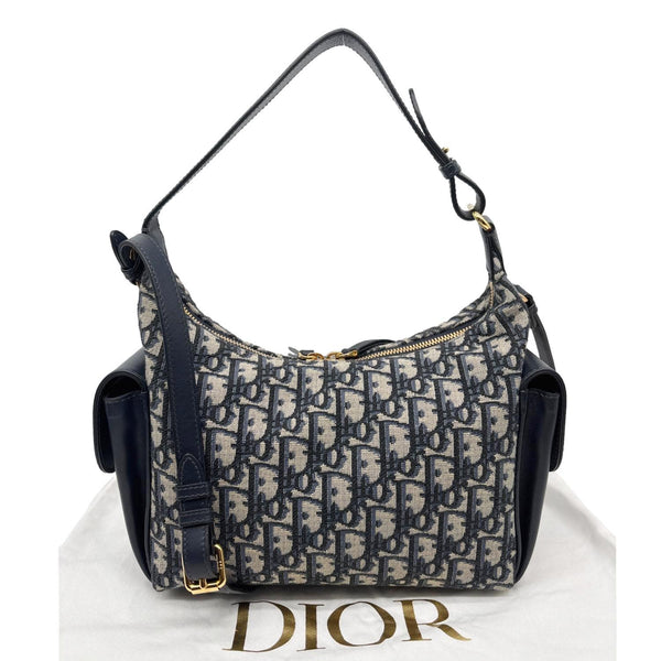 CHRISTIAN DIOR D-Dream Oblique Jacquard Crossbody Bag Navy Blue