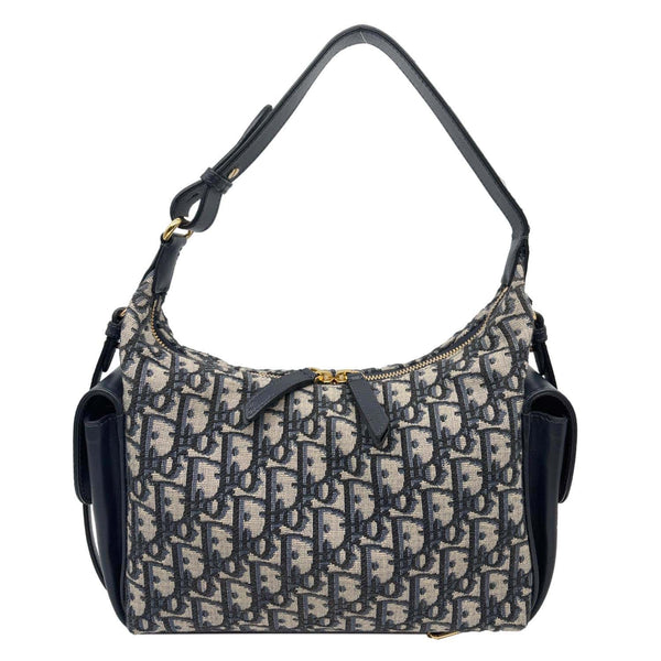 CHRISTIAN DIOR D-Dream Oblique Jacquard Crossbody Bag Navy Blue