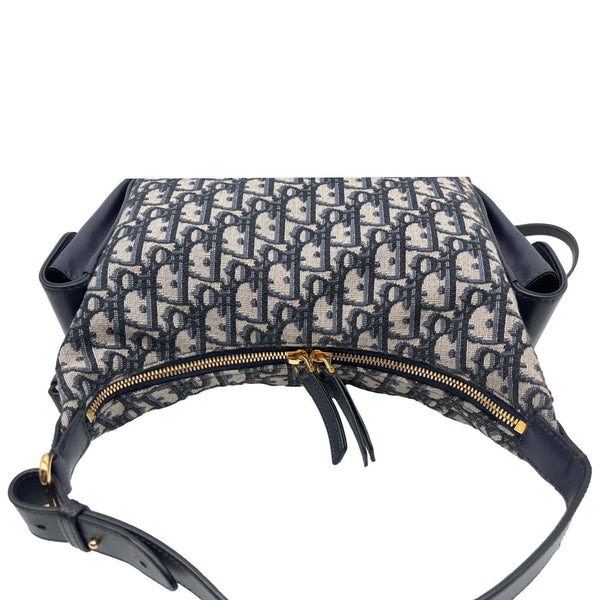 CHRISTIAN DIOR D-Dream Oblique Jacquard Crossbody Bag Navy Blue