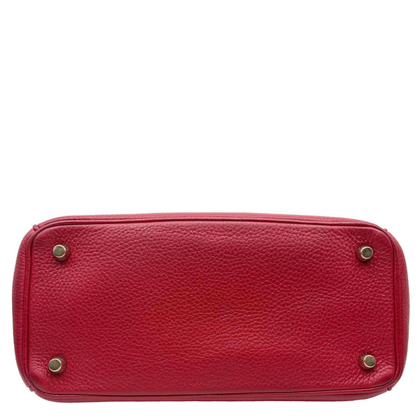 CHRISTIAN DIOR Be Dior Grained Calfskin Leather Shoulder Bag Red