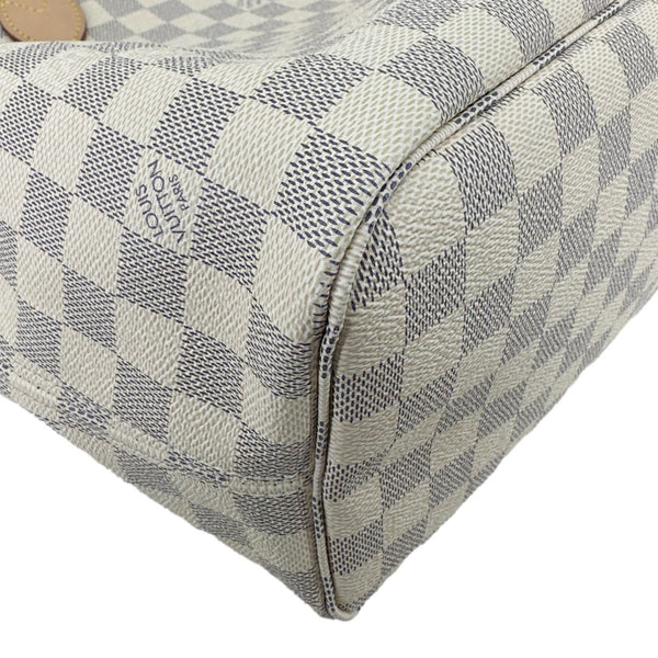 LOUIS VUITTON Neverfull MM Damier Azur Shoulder Bag Rose Ballerine