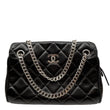 CHANEL CC Crown Quilted Lambskin Leather Tote Bag Black