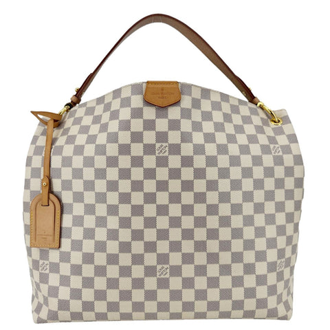 LOUIS VUITTON Graceful MM Damier Azur Hobo Shoulder Bag White