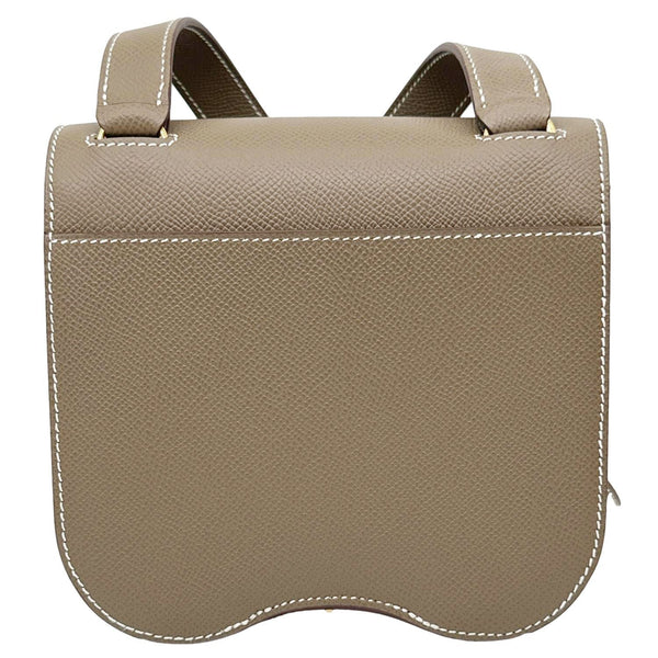HERMES Della Cavalleria Mini Epsom Leather Shoulder Bag Etoupe