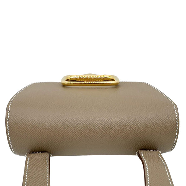HERMES Della Cavalleria Mini Epsom Leather Shoulder Bag Etoupe