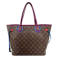 LOUIS VUITTON Neverfull MM Totem Monogram Canvas Shoulder Bag Magenta