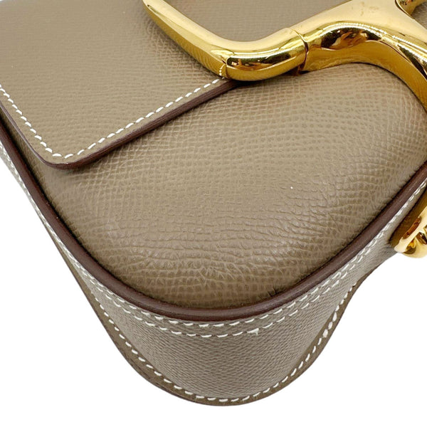HERMES Della Cavalleria Mini Epsom Leather Shoulder Bag Etoupe