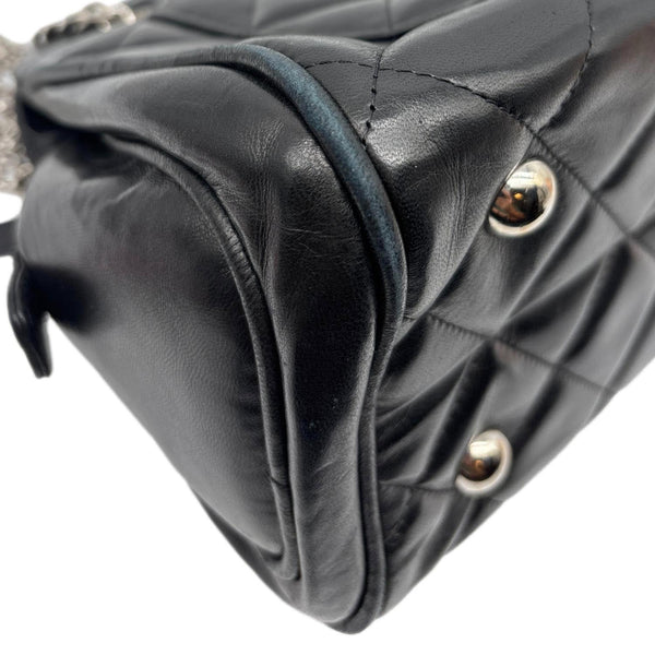 CHANEL CC Crown Quilted Lambskin Leather Tote Bag Black
