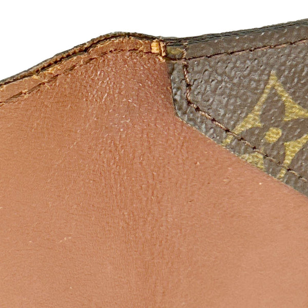 LOUIS VUITTON Poche Plate Envelope Monogram Canvas Clutch Brown