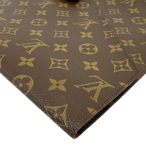 LOUIS VUITTON Poche Plate Envelope Monogram Canvas Clutch Brown