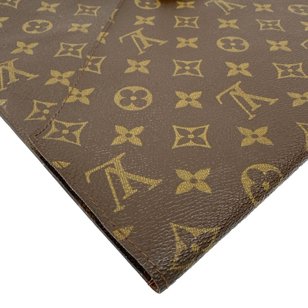 LOUIS VUITTON Poche Plate Envelope Monogram Canvas Clutch Brown