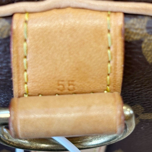 LOUIS VUITTON Keepall 55 Bandouliere Monogram Canvas Travel Bag Brown