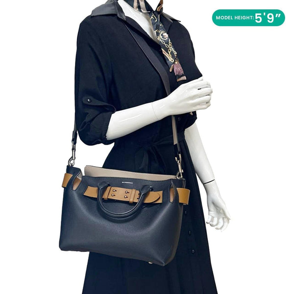 BURBERRY Pebbled Leather Belt Bag Black