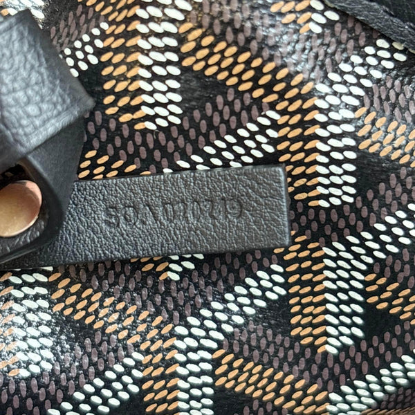 GOYARD Anjou Mini Chevron Canvas Tote Bag Black