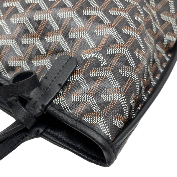 GOYARD Anjou Mini Chevron Canvas Tote Bag Black